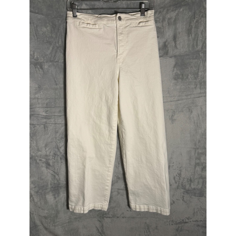 Madewell Emmett Wide-Leg Pants White High Rise Denim Trousers Size 27